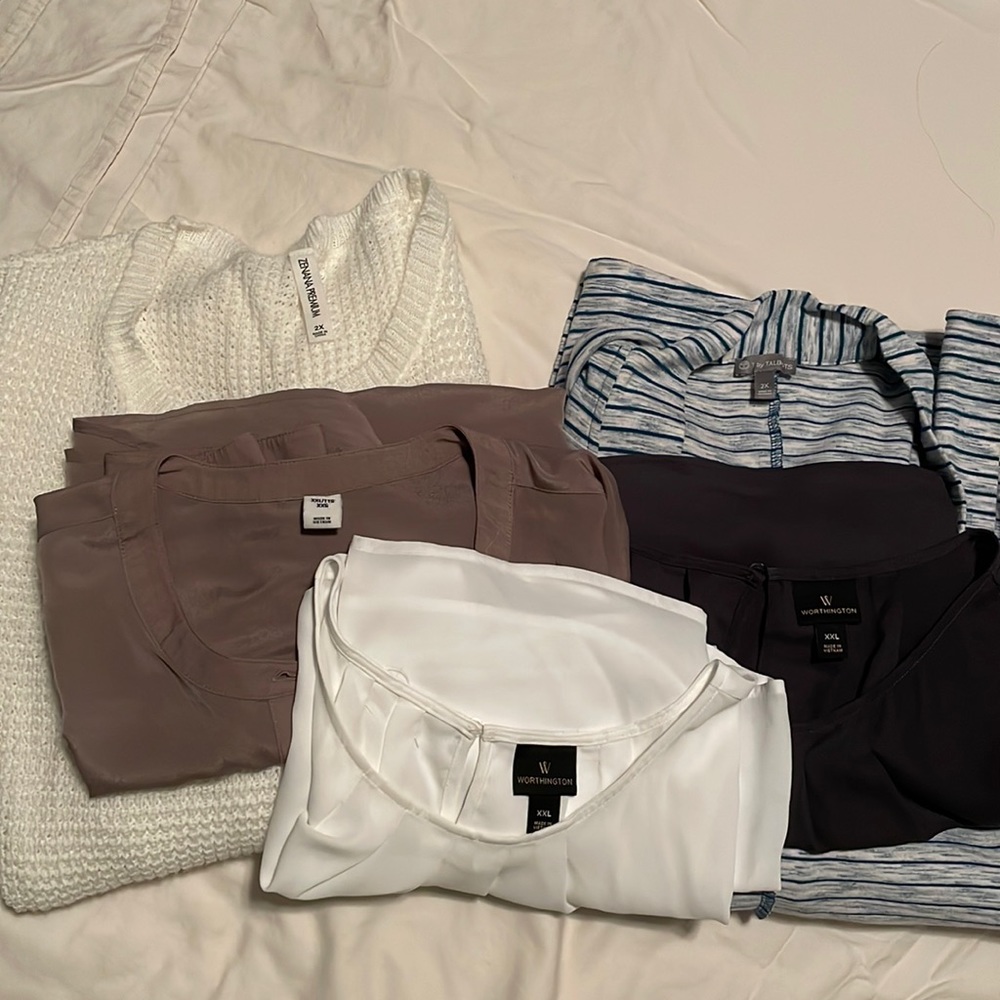 Lot of XXL/2X work wear. 6 tops total, all gently loved.